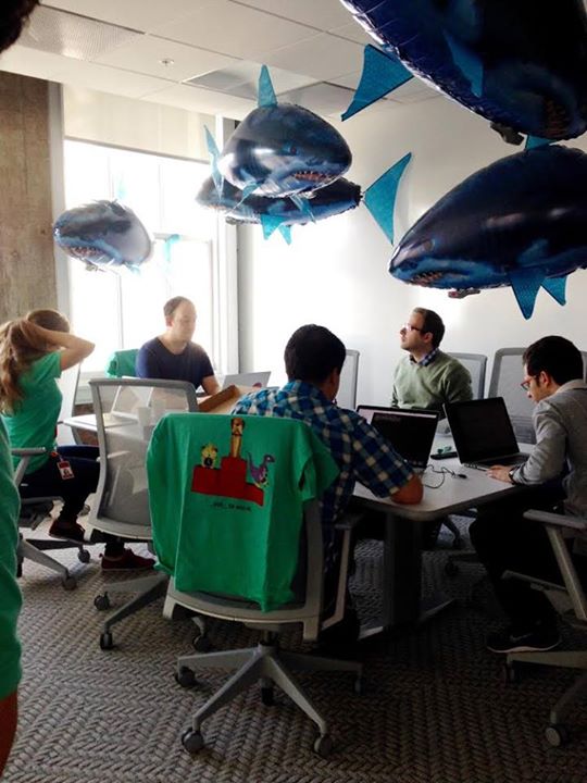 Those ominous-looking RC sharks do not seem to deter our intrepid hackers!