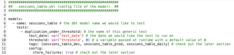 sessions_table model config file