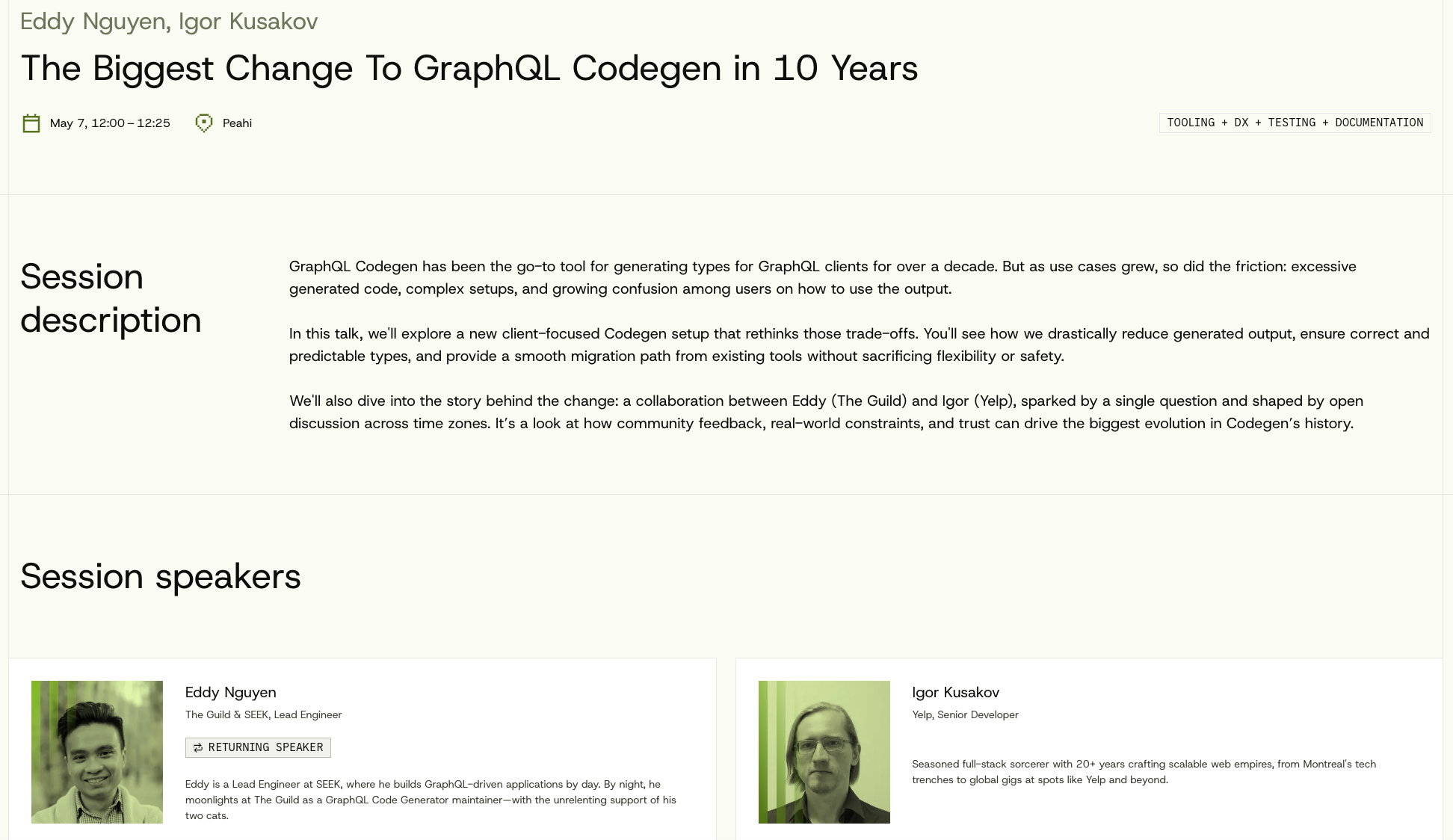 The GraphQLConf 2026 page with description of our presentation
